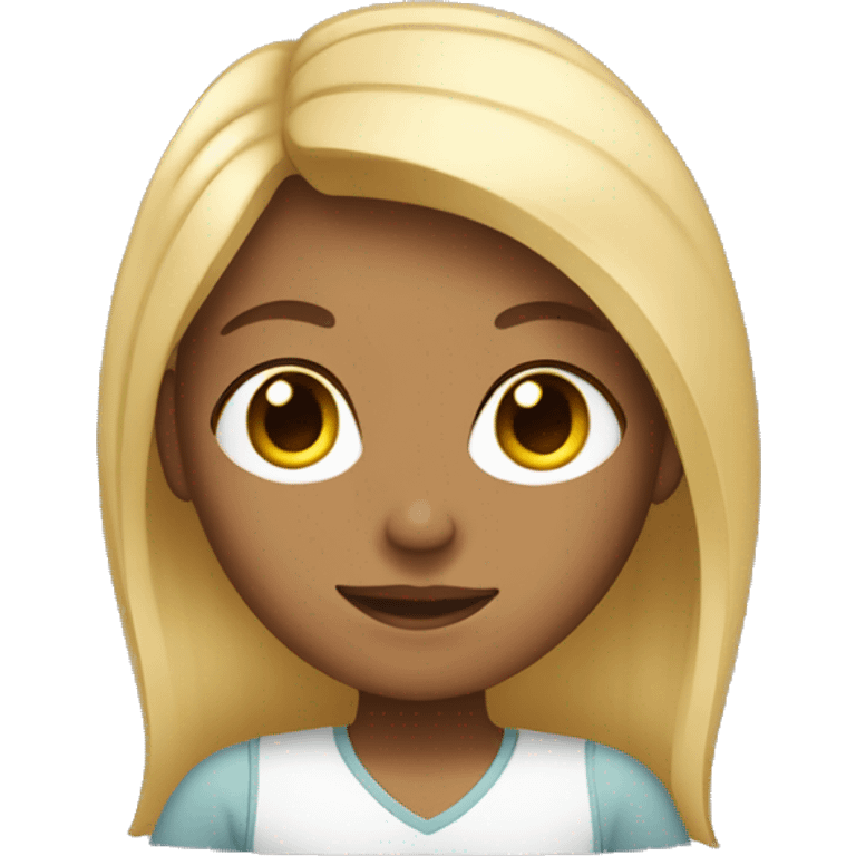 Tan skin girl with blonde hair  emoji