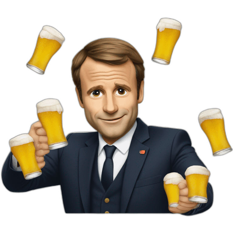 Macron qui bois un bier emoji