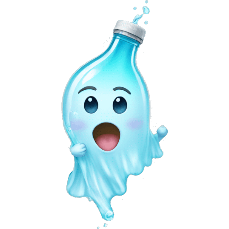 A ghost driking sparkling water emoji