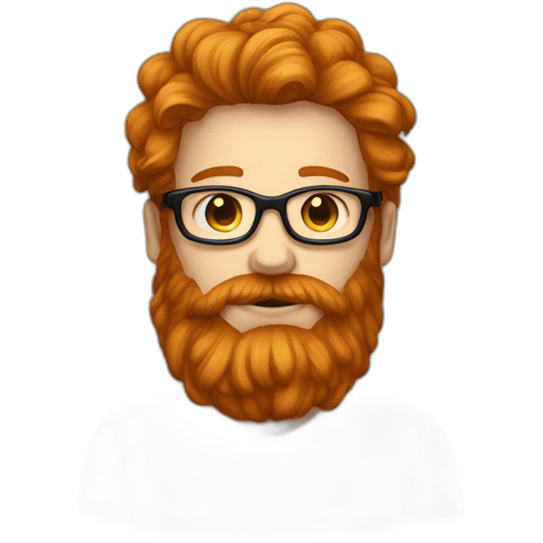 ginger male with beard and glases. long hair and huge beard emoji