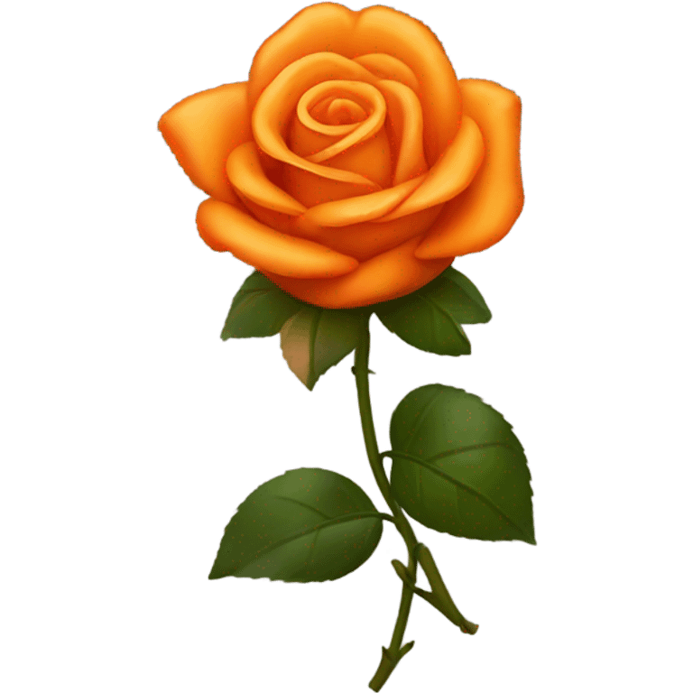 rose with orange petals and dark orange bow emoji