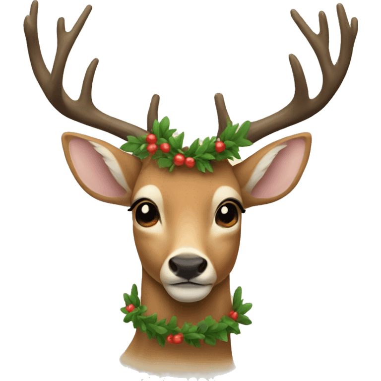 Deer with a garland on the horns emoji