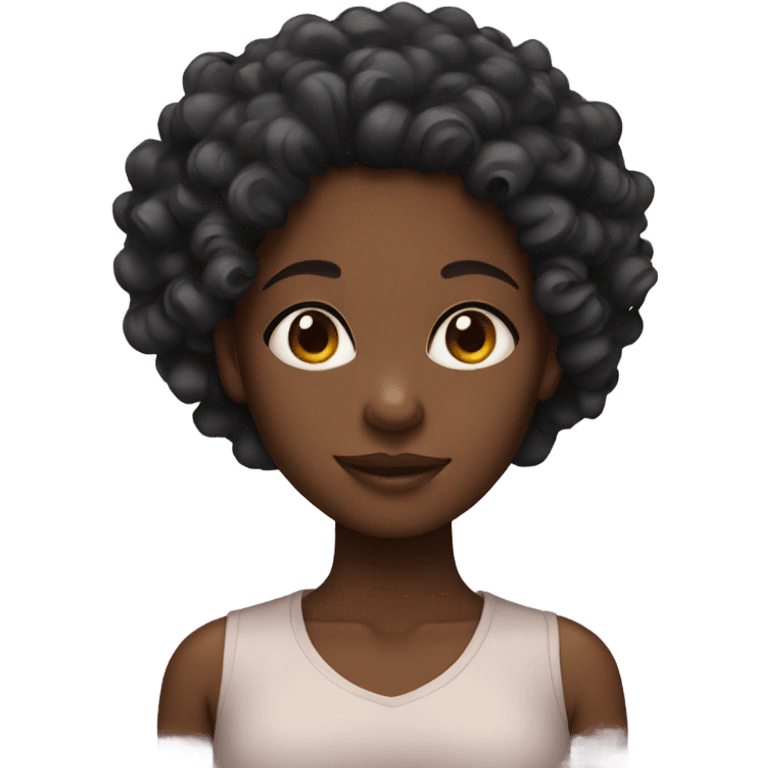 Black girl with curly hair  emoji