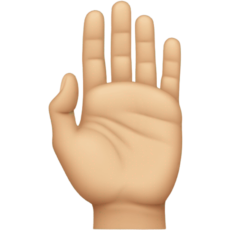 hand flat side view thumb tucked in emoji