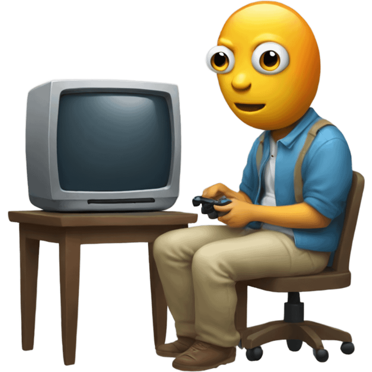 Fish man playing video game emoji