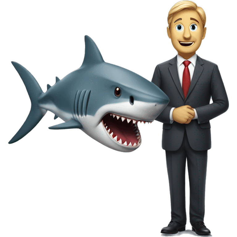 Shark ad a Businessman emoji