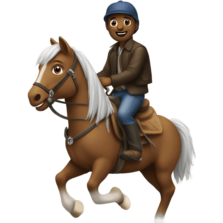 and guy riding a pony emoji