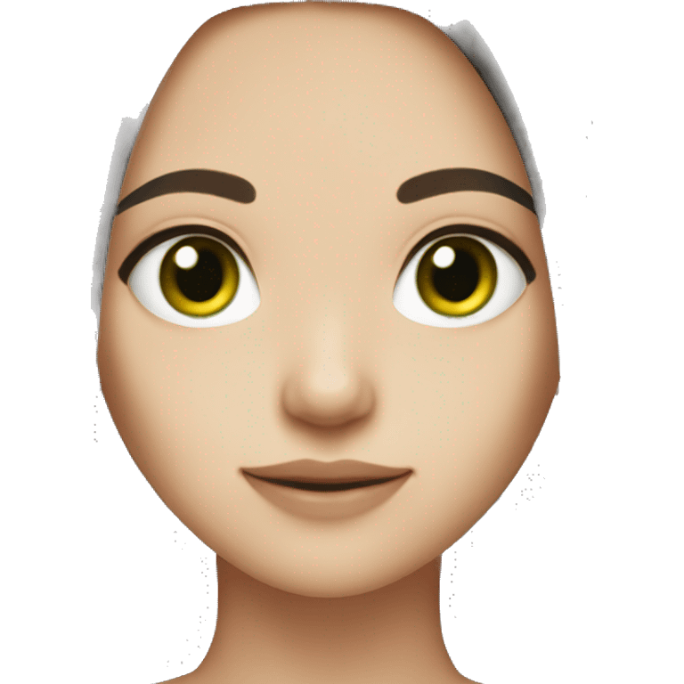 A girl with dark hair green eyes and fair skin emoji