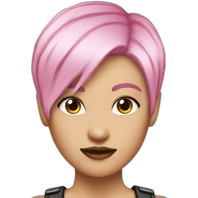 woman pink very short hair style punk emoji