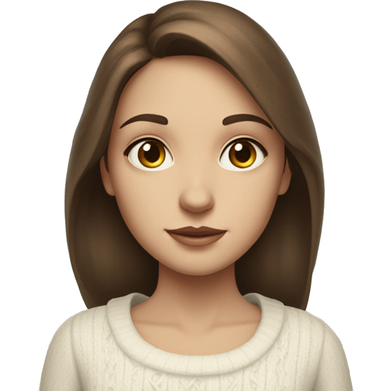 A girl with brown hair and fair skin in a white sweater holds tarot cards in her hands. emoji