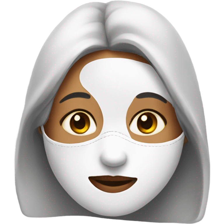 Girl with facial mask emoji