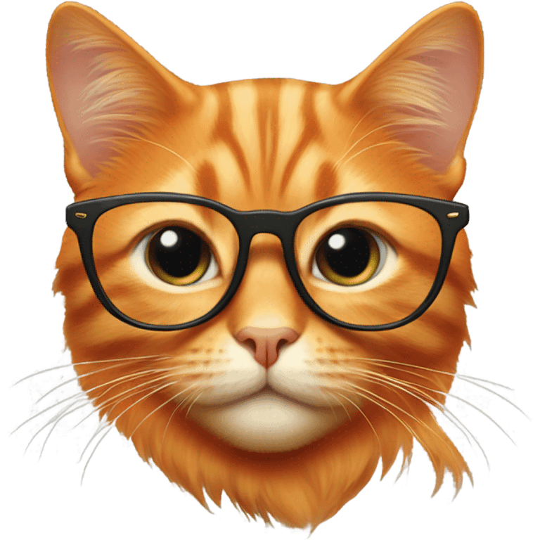 Orange Cat with Glasses  emoji