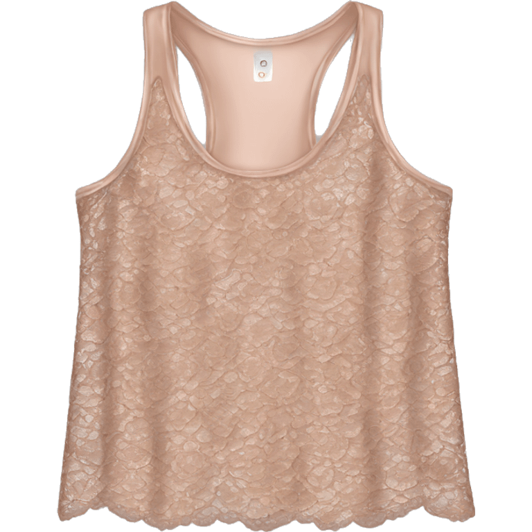 Realistic Isolated rose gold lace tank top clothing. emoji