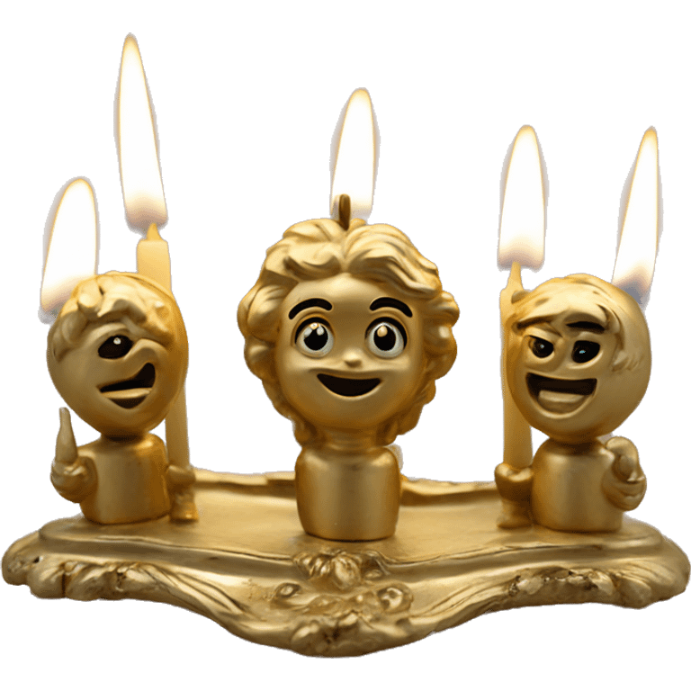 Vintage gold holder for 5 candles  emoji