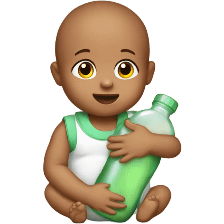 A baby holding a bottle emoji