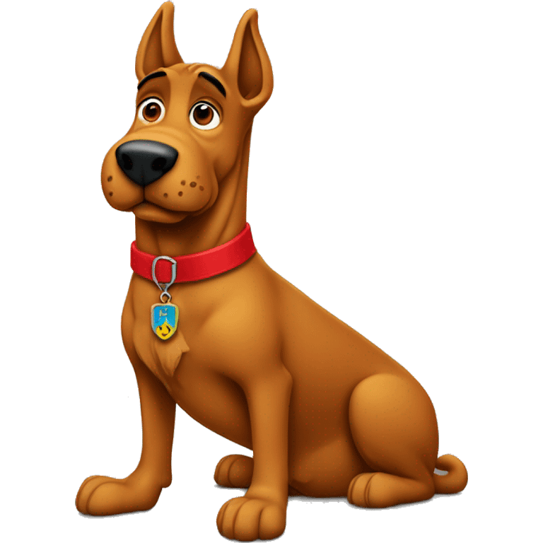 scooby doo with red collar sitting emoji