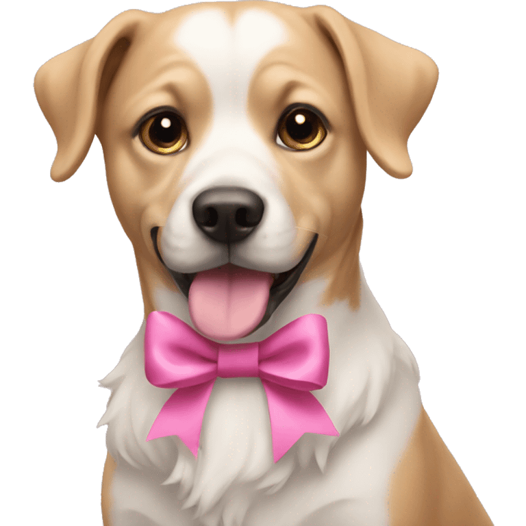 Dog with pink bows  emoji