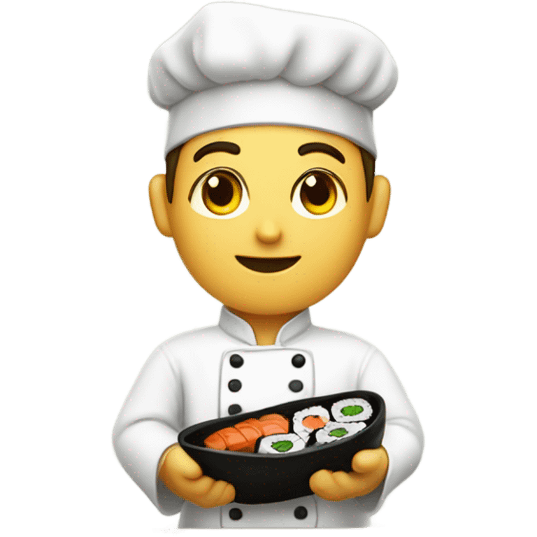 Chef rolling sushi emoji