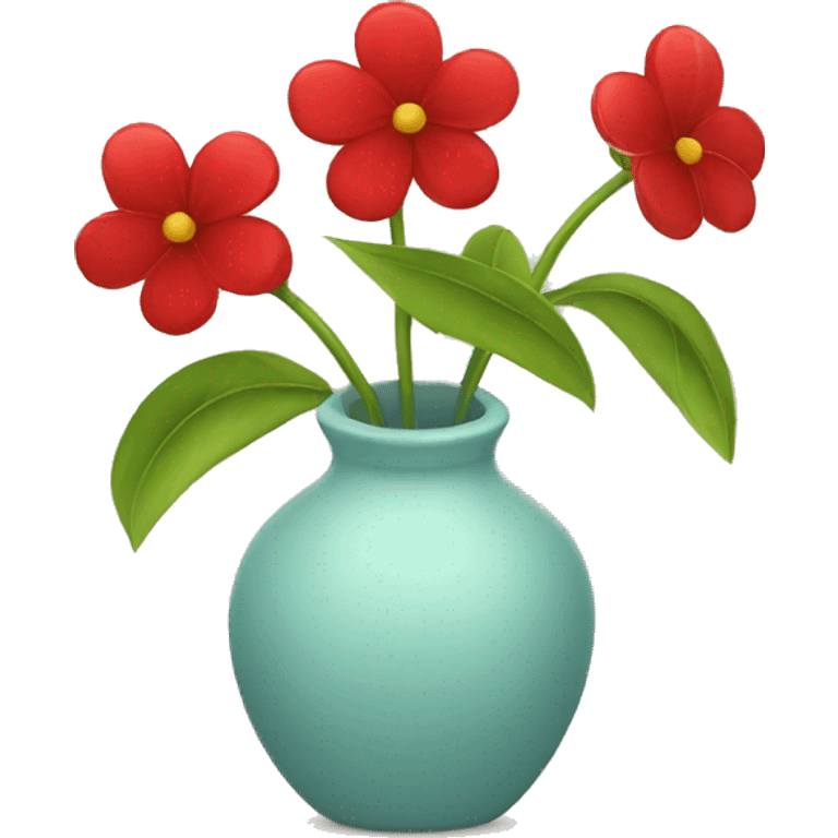 Three red flowers in a vase emoji