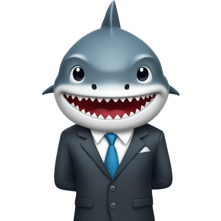 A shark in a business suit emoji