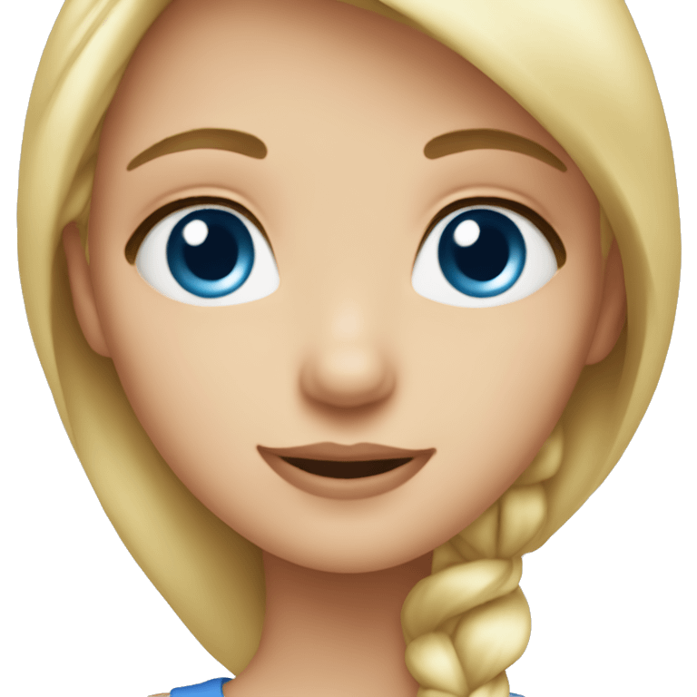 make an emoji of a pretty blonde girl with blue eyes using this face 👩🏼 emoji