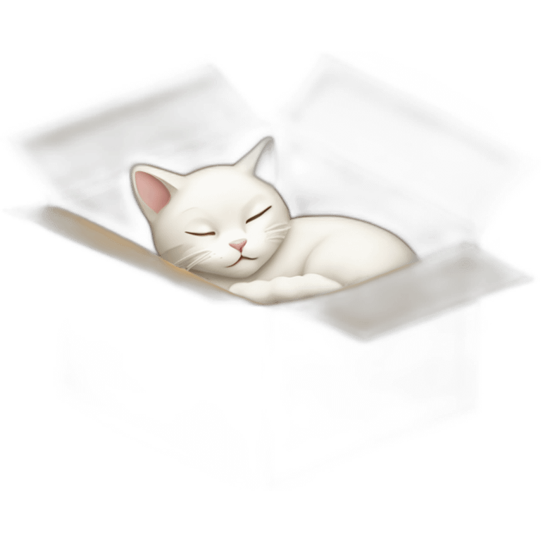 cat sleeping in box emoji