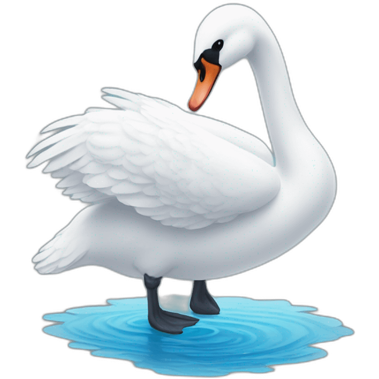 Swan with heart on the wing  emoji