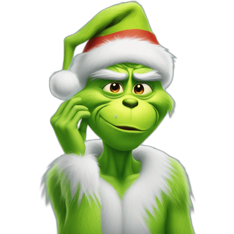 Grinch greeting with his hand on forehead emoji