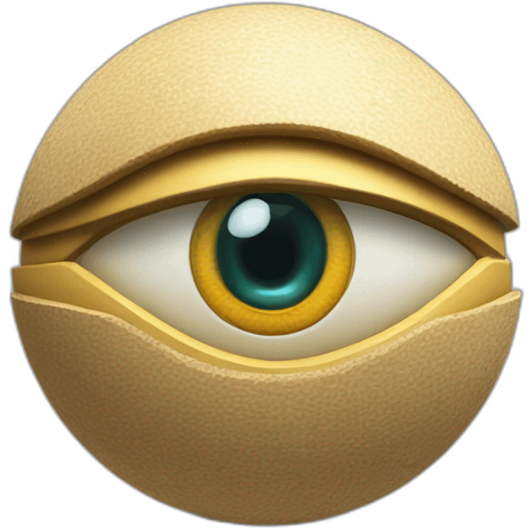 3d sphere with a cartoon Husk skin texture with Eye of Horus emoji