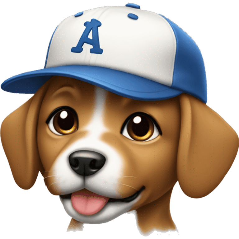 puppy with a baseball hat emoji