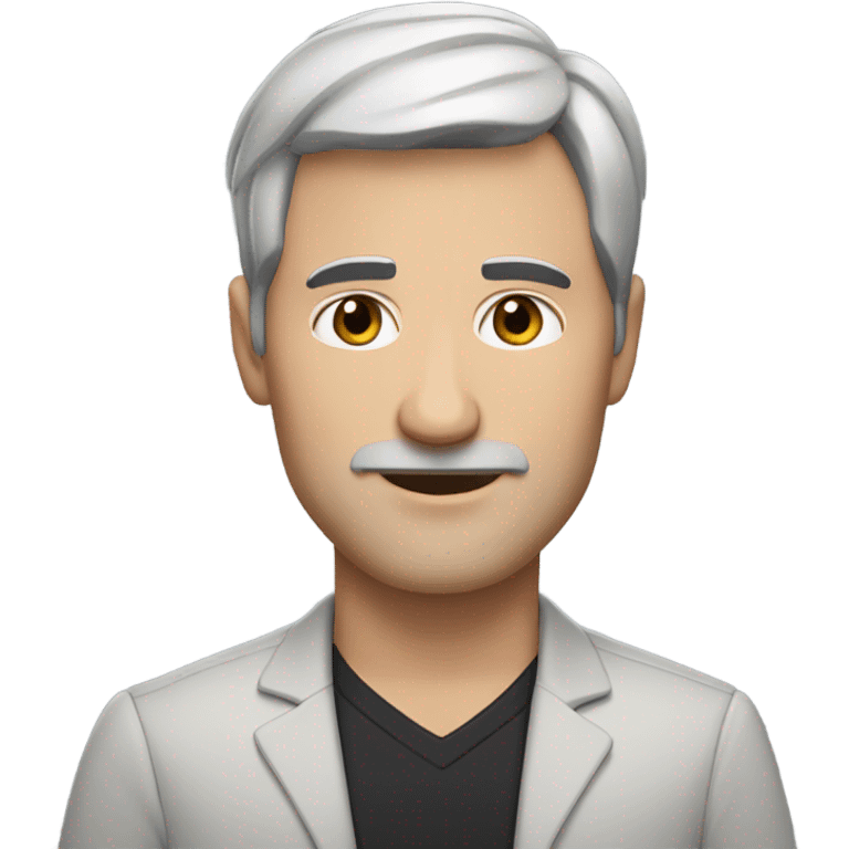 Middle-aged, handsome white guy with black hair ￼ emoji