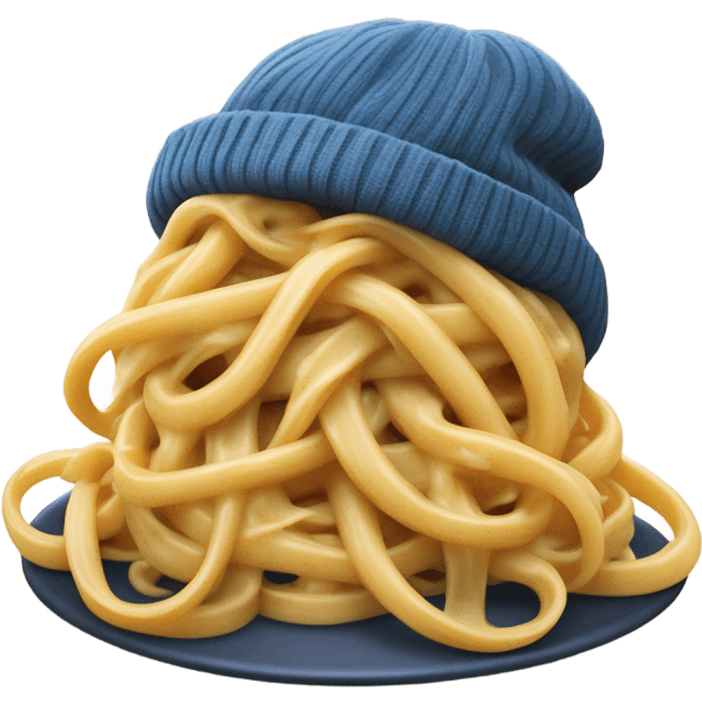 Fettuccine with linguine and a beanie that is cheesy emoji