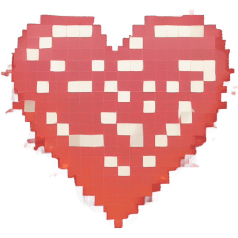 A pixelated heart with an animated pulse effect that shows tiny sparks flying off with each beat. emoji