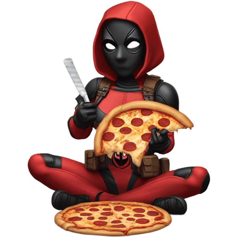 Deadpool girl eating pizza emoji