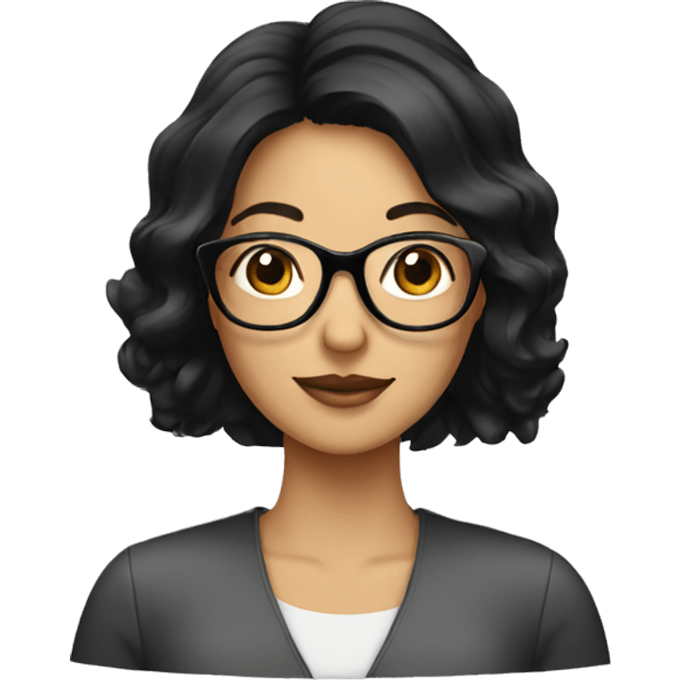 lady with black hair and glassess emoji