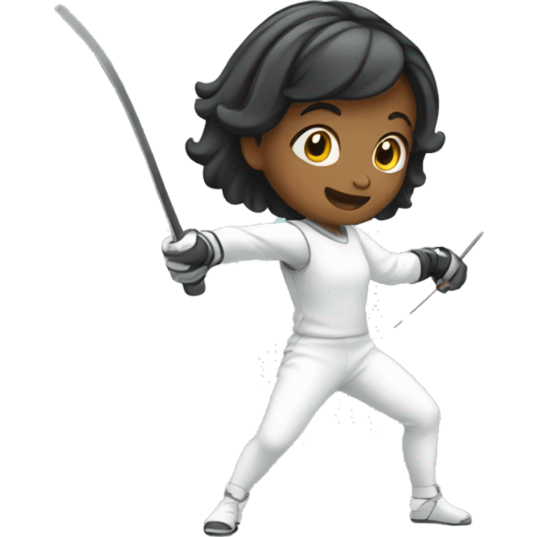 Young girl fencing  emoji