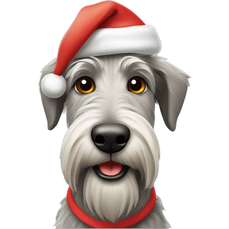  Irish wolfhound dog with santa hat emoji