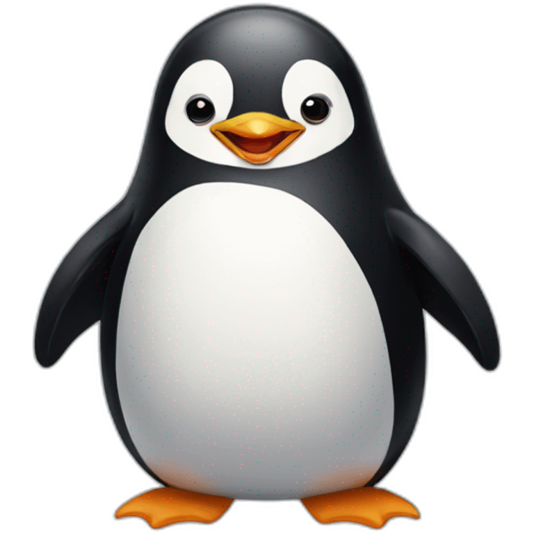 Penguin with rabbit tooth emoji