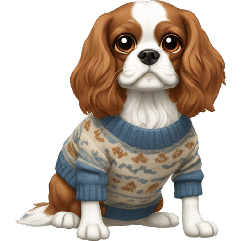 King Charles spaniel with a sweater on ￼ emoji