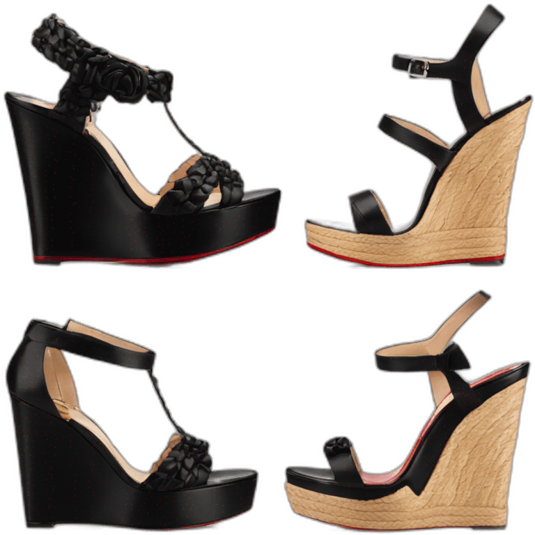 Sandal Platform wedges black louboutin emoji