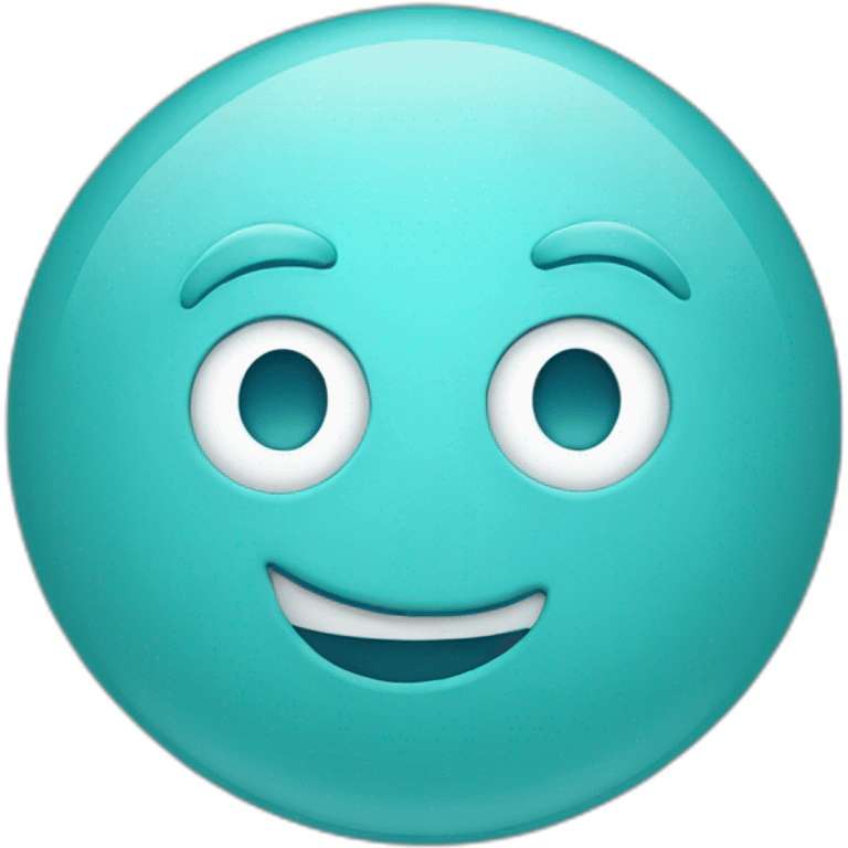 An simple aqua blue smiley emoji