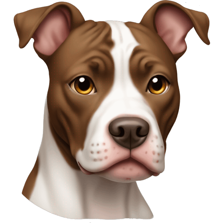 brown and white pit bull emoji