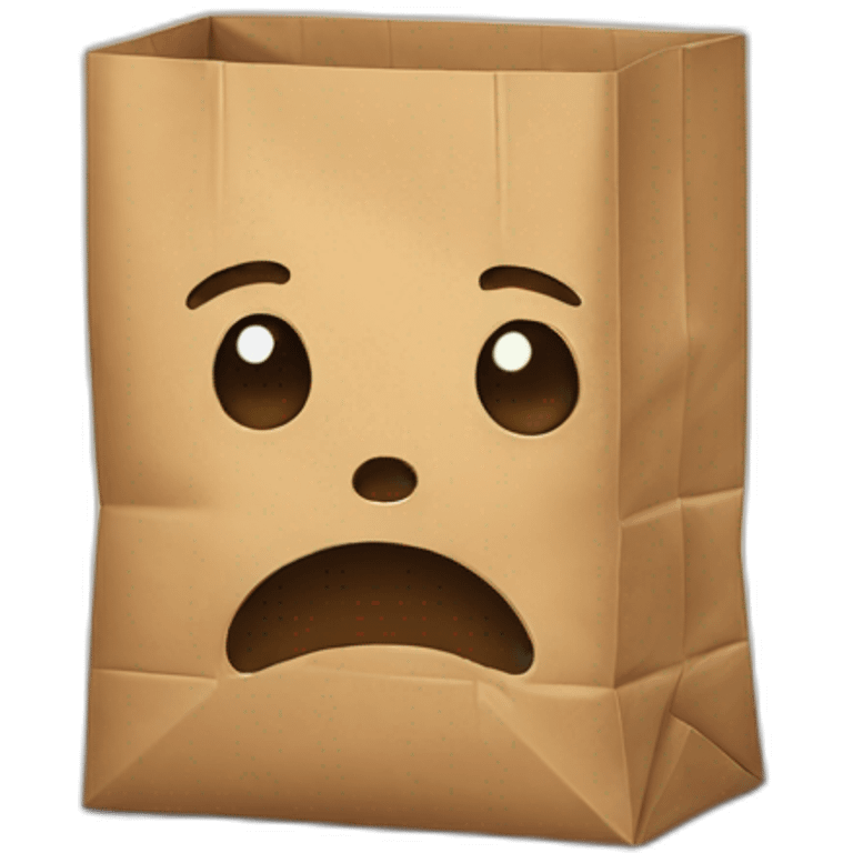 sad paper bag emoji