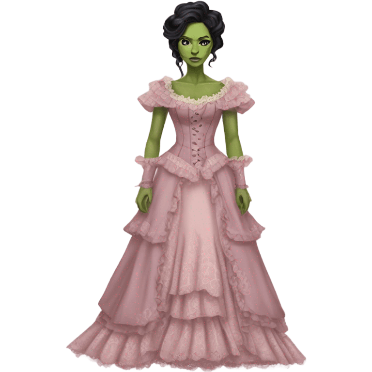 gamora in Victorian dress elegant pink  full body  emoji