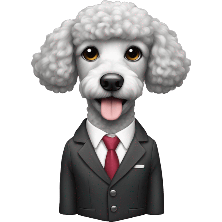 Poodle wearing suit  emoji