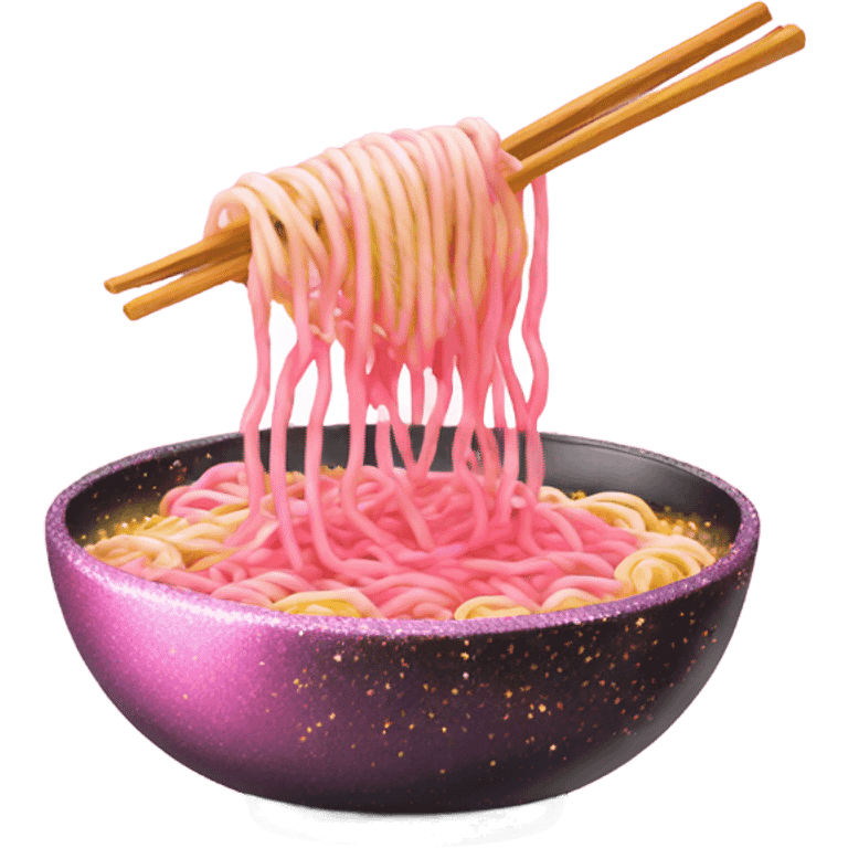 Pink ombre ramen with glitter  emoji