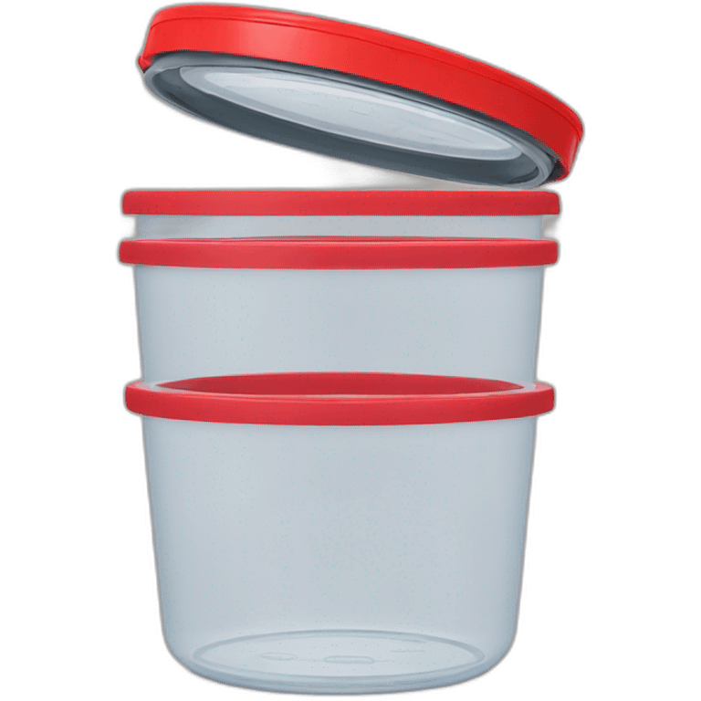 Red lid food storage container emoji