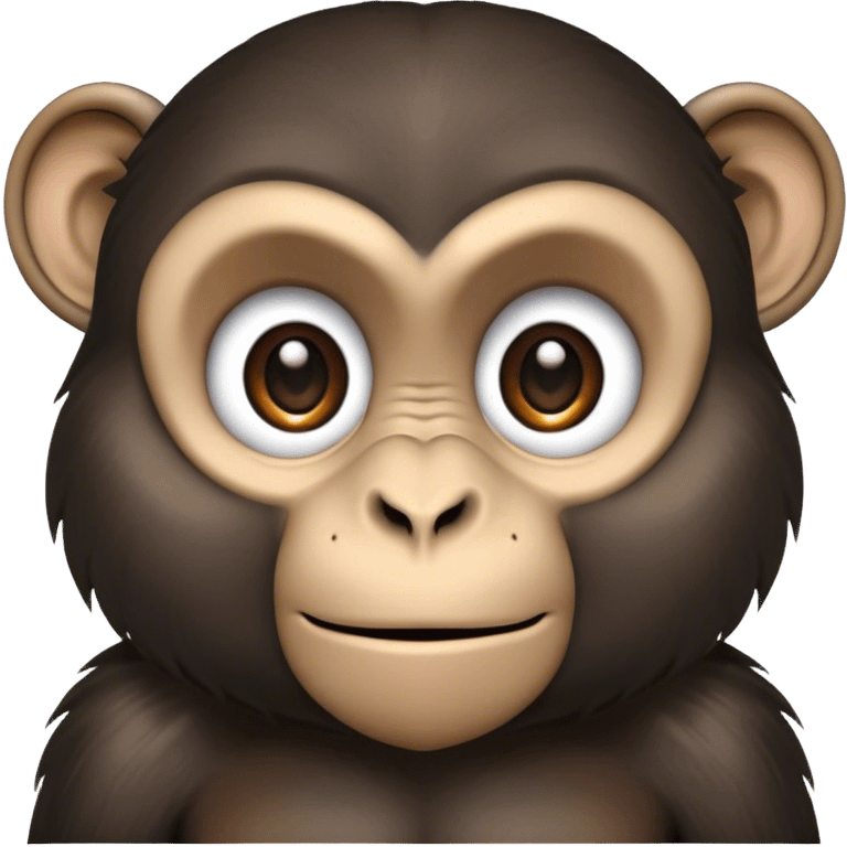 black monkey with straight mouth and eyes looking to the side emoji