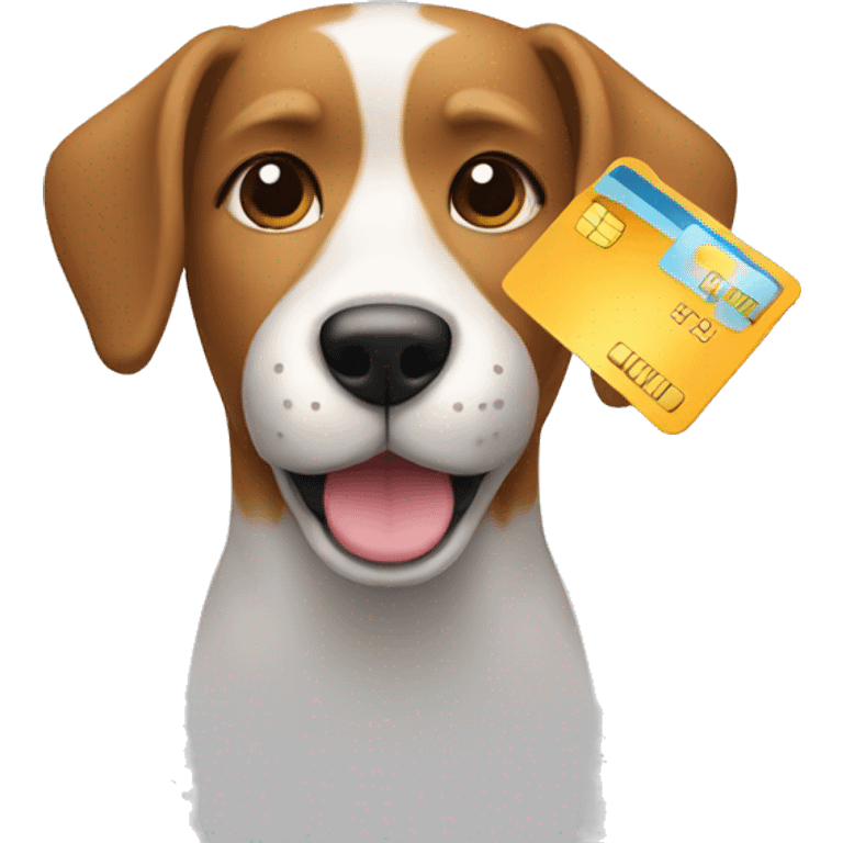 dog paying with a credit card emoji