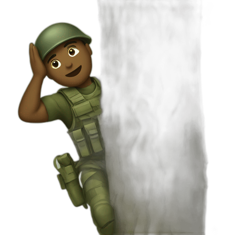 Soldier clinging to a tree  emoji